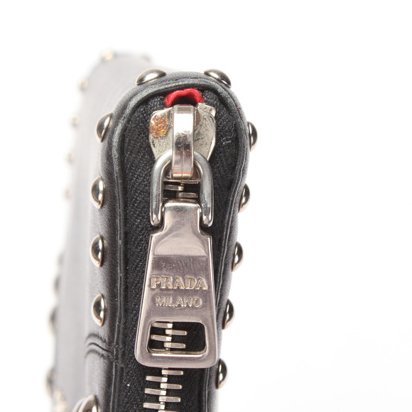 PRADA Studded Leather Zip Around Wallet - Picture 7 of 12